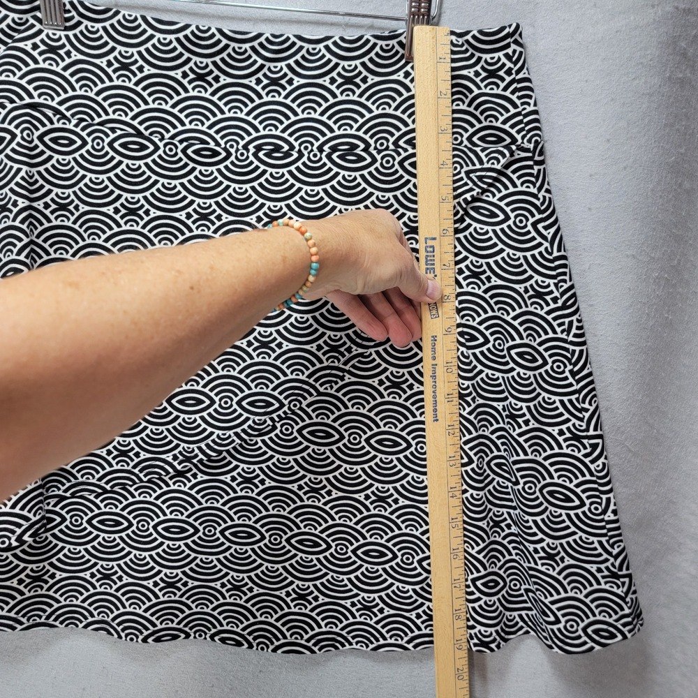 Soybu Mini Pull On Skirt Womens XL Geometric Aline Sporty Stretch Black White - Picture 9 of 10